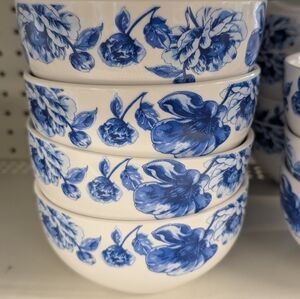 New Style Royal Norfolk Blue Floral Ceramic Bowls Set Of Four